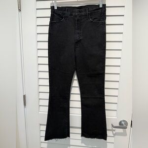 MOTHER Denim The Hustler High Rise Flare Black Flare Ankle Jeans